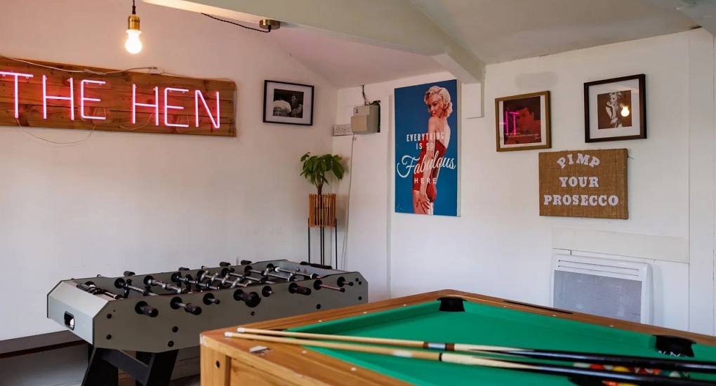 The party games room at Autumn Cottage Bristol