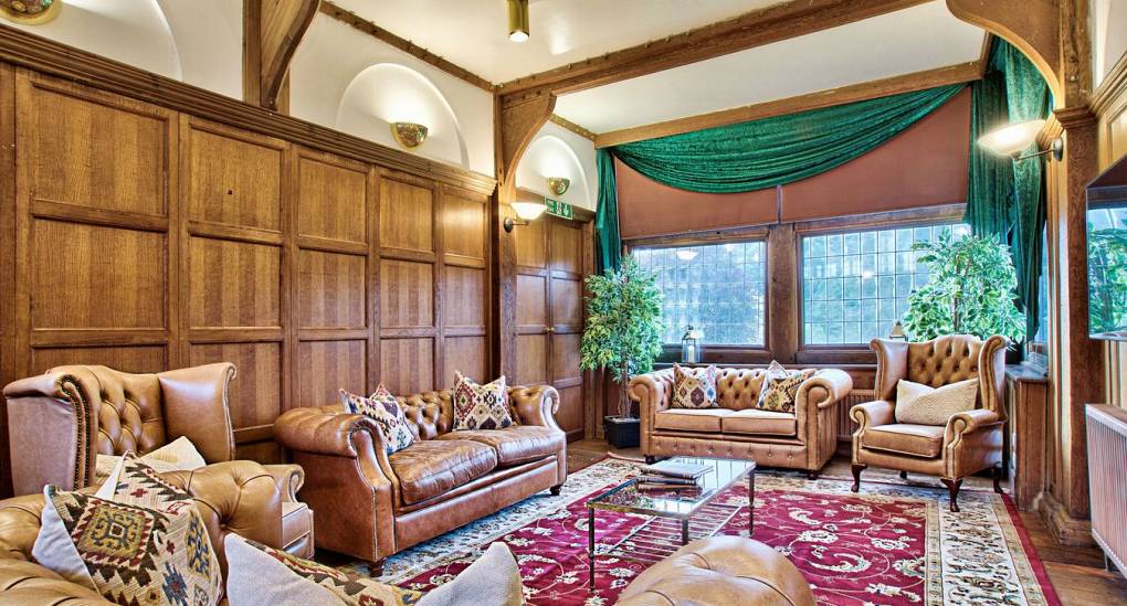 Feature lounge with wooden walls