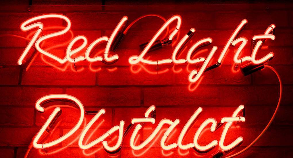 Neon sign showing the red light district