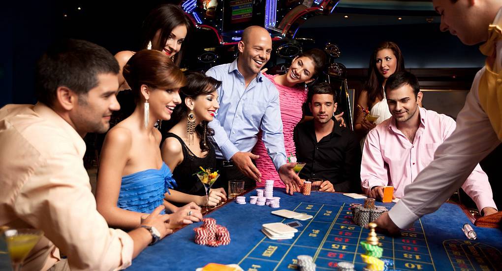 Group of people at a casino table