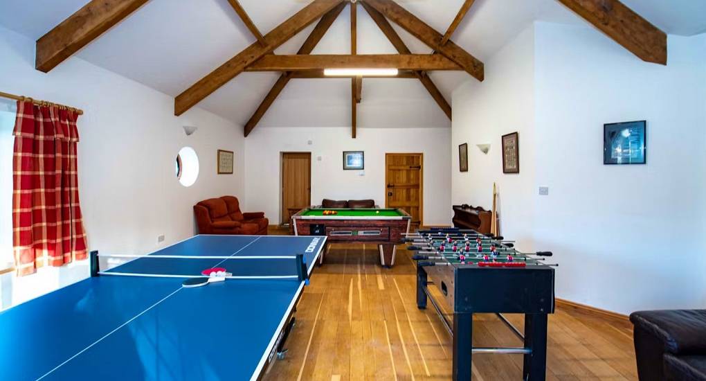 Another view of the Monmouth Manor hen accommodations games room