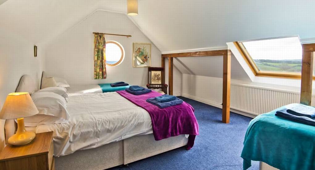 Bedroom three at the Monmouthshire party house Horizon View