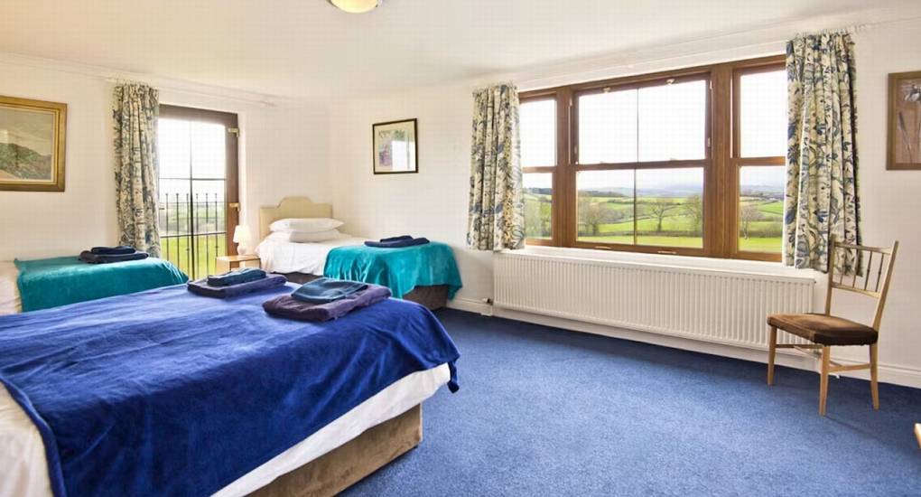Bedroom two at the Monmouthshire party house Horizon View