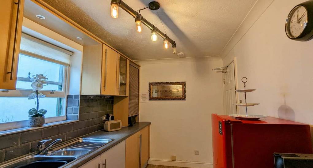 Reverse kitchen view
