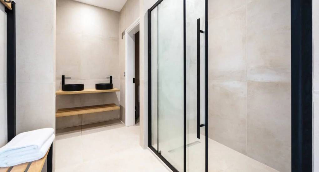 Changing room for the pool and spa area