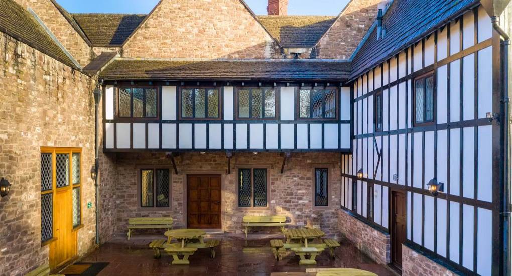 Courtyard area at the Monmouth Manor hen weekend accommodation