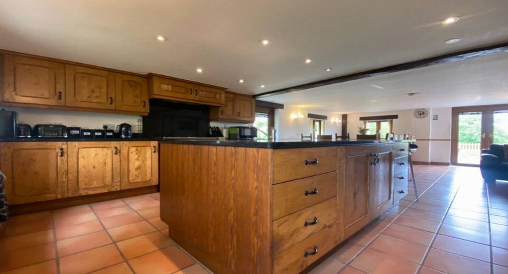 large open plan kitchen with island