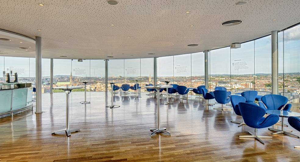 The Guinness Gravity bar is a fantastic place to relax and enjoy views of the city