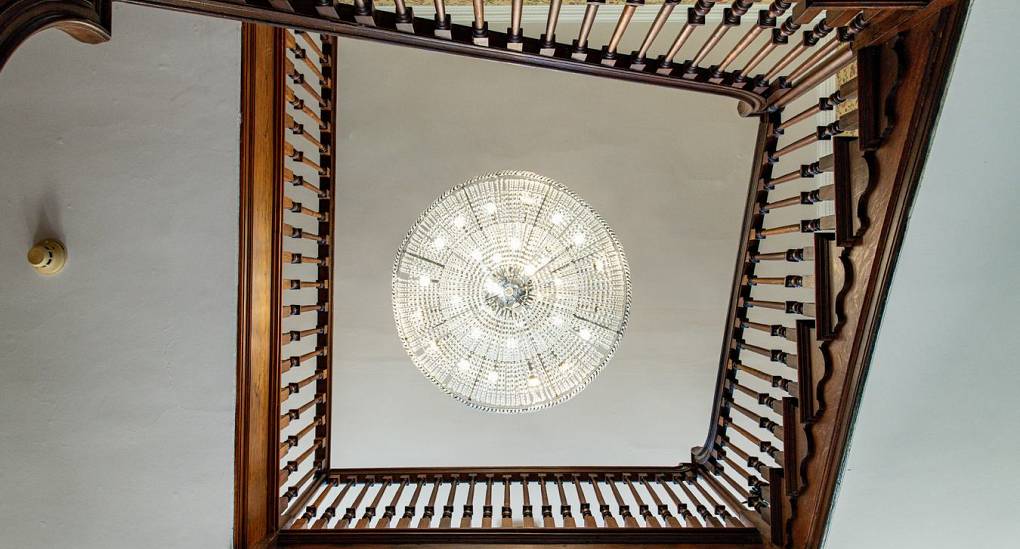 Grand Manor Luxury Party House spiral stairs