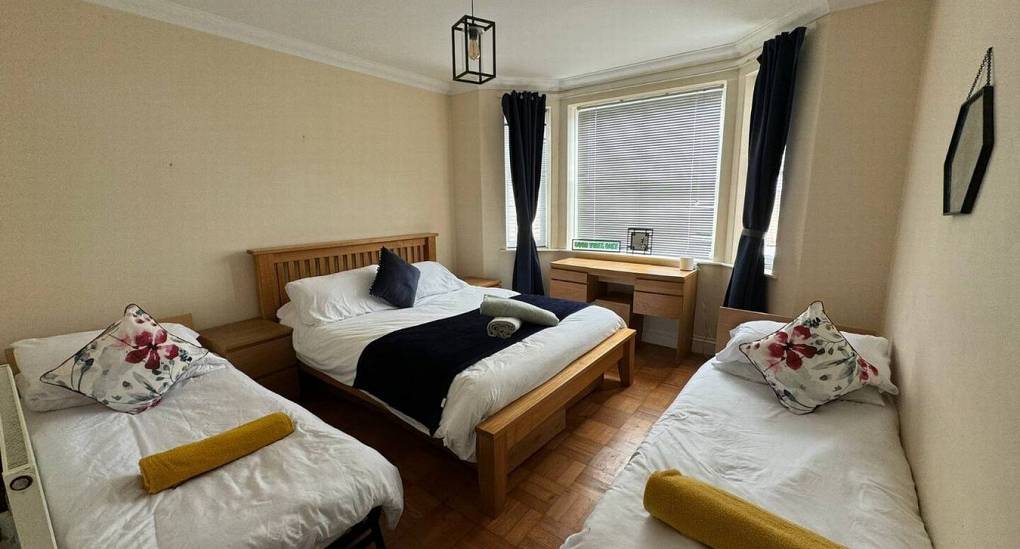 One of the bedrooms in the Below Deck Fifty Stag Do Accommodation in Cardiff