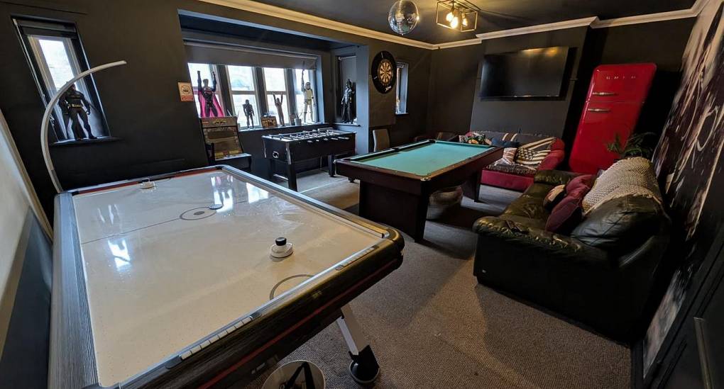 Superb games room in the Decks Fifty with air hockey 