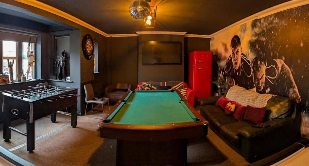 Fish eye view of the games room int he Decks Fifty