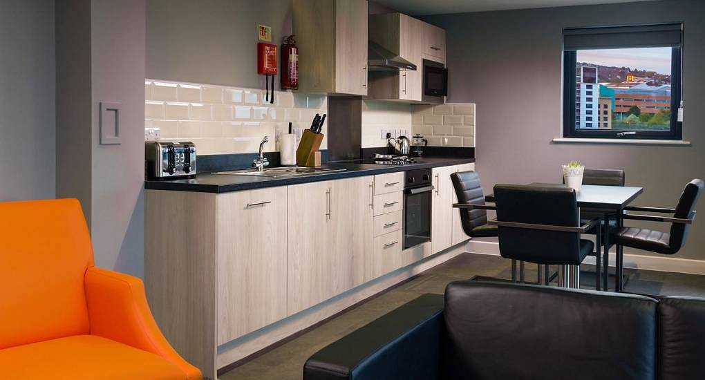 Kitchen in apartments for a hen do Belfast