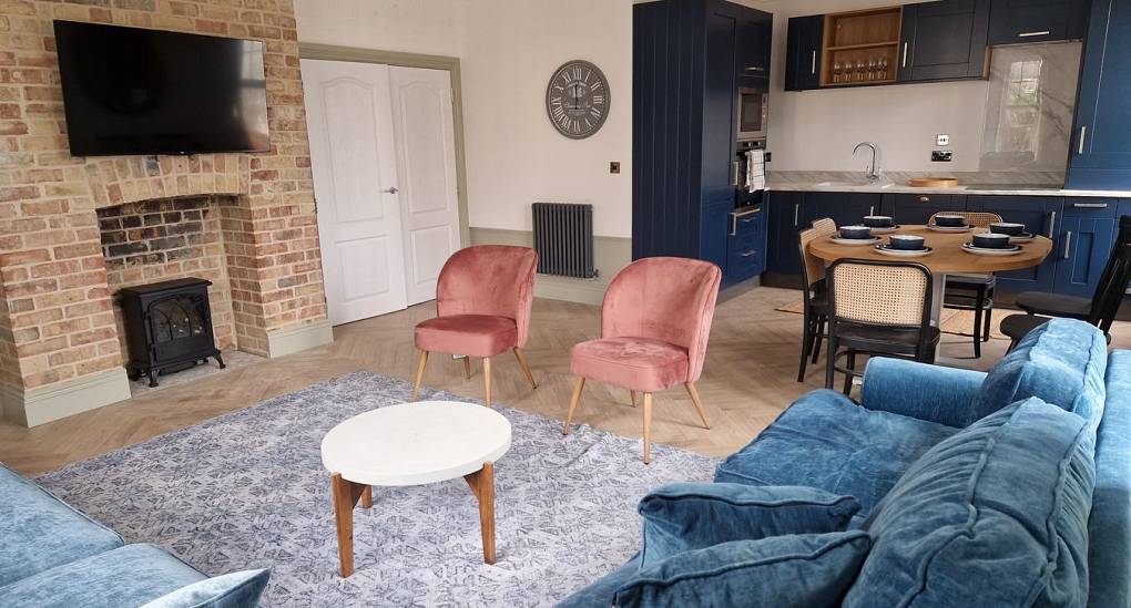 Lounge view of the open plan kitchen