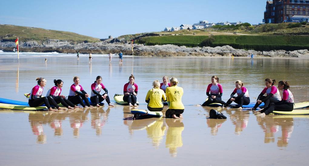 Hen do in Newquay learning how to surf