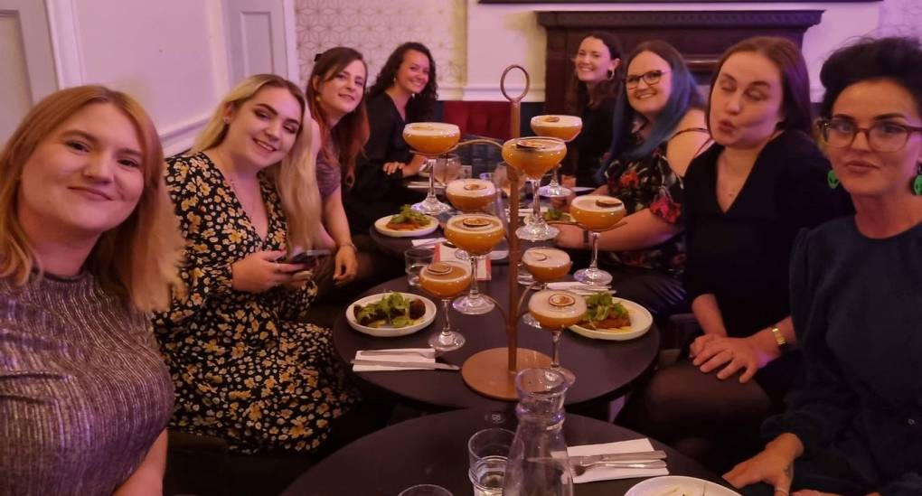 Hens do enjoying a meal and drinks