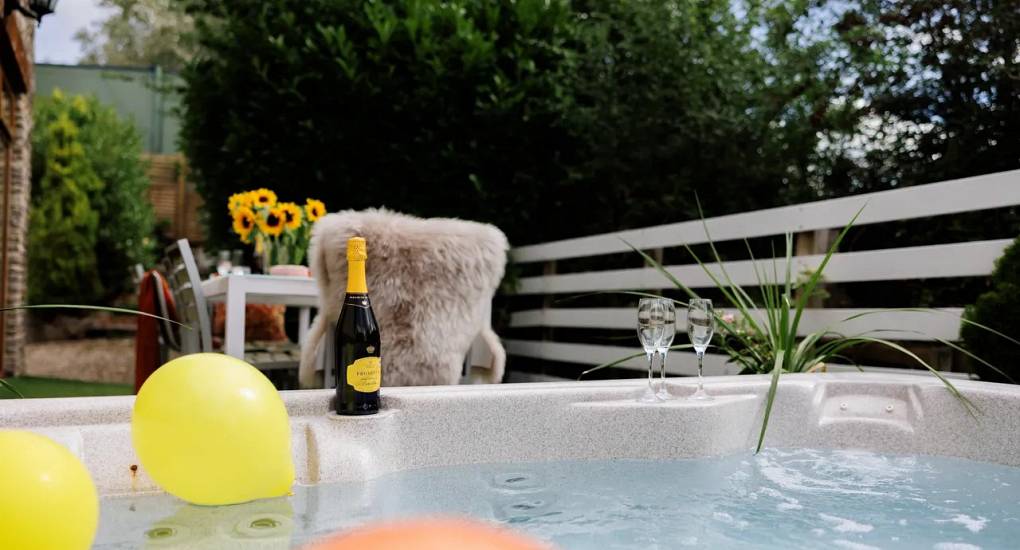 Hot tub bubbles with a view