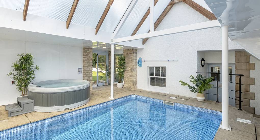 Heated swimming pool in the house