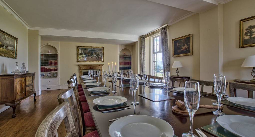 Close up of dining table set up