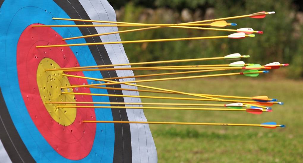 An Archery target showing good shots