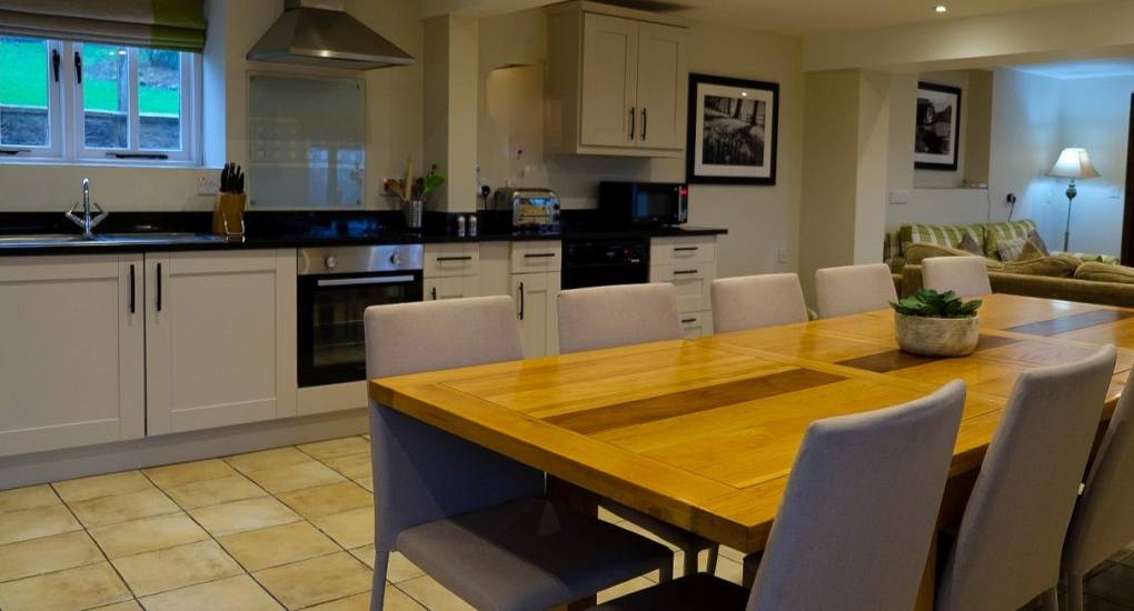 View of the kitchen at The Paddock Party House