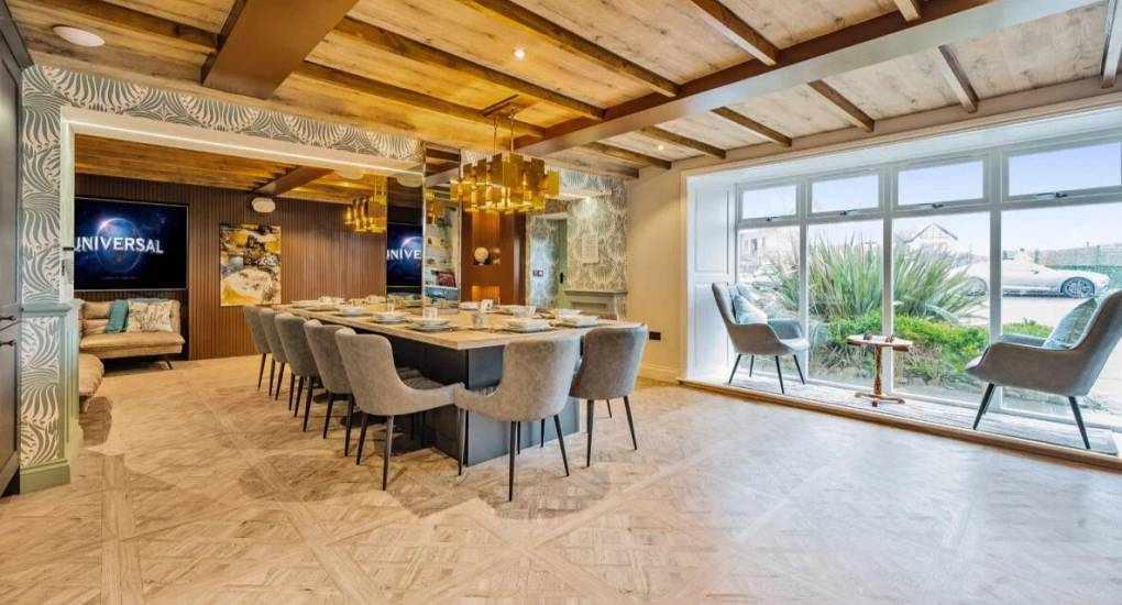 Kitchen table with the lounge in the background