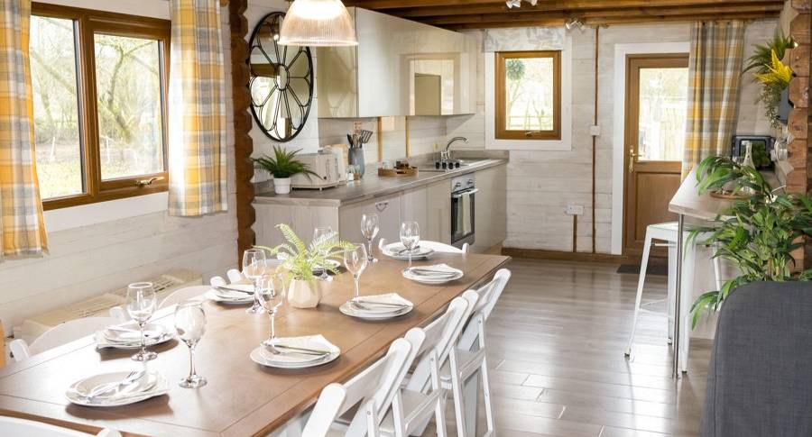 Dining area for group meals at Lincoln Sanctuary large Hen Party House