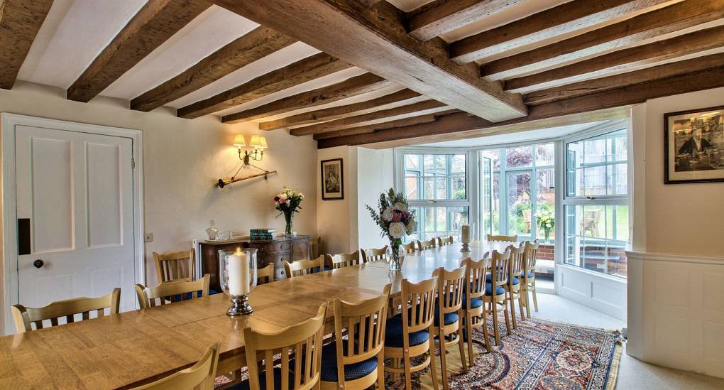 Large dining table at Meadowbrook Farm Hen House