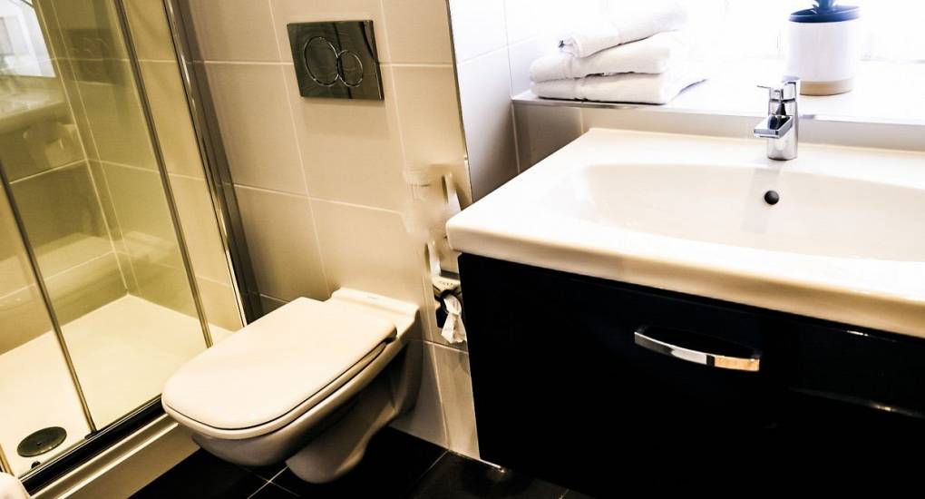 modern bathroom in monochrome colours