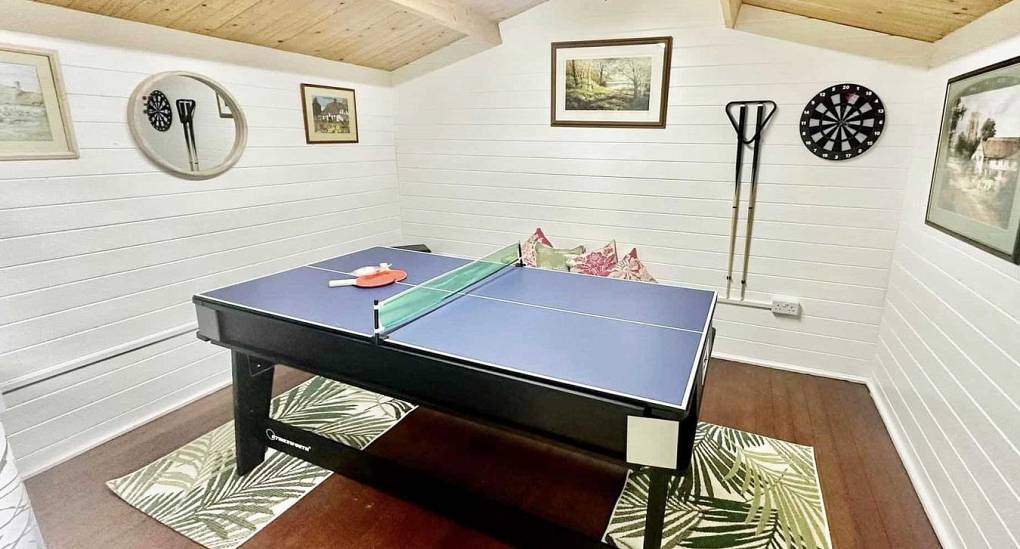 New forest hen do games room with dart board and table tennis