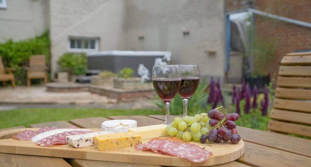 Cheese board in the garden