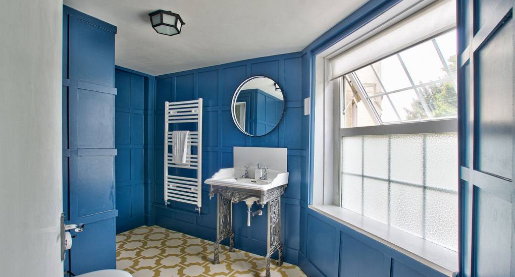 Blue panel bathroom