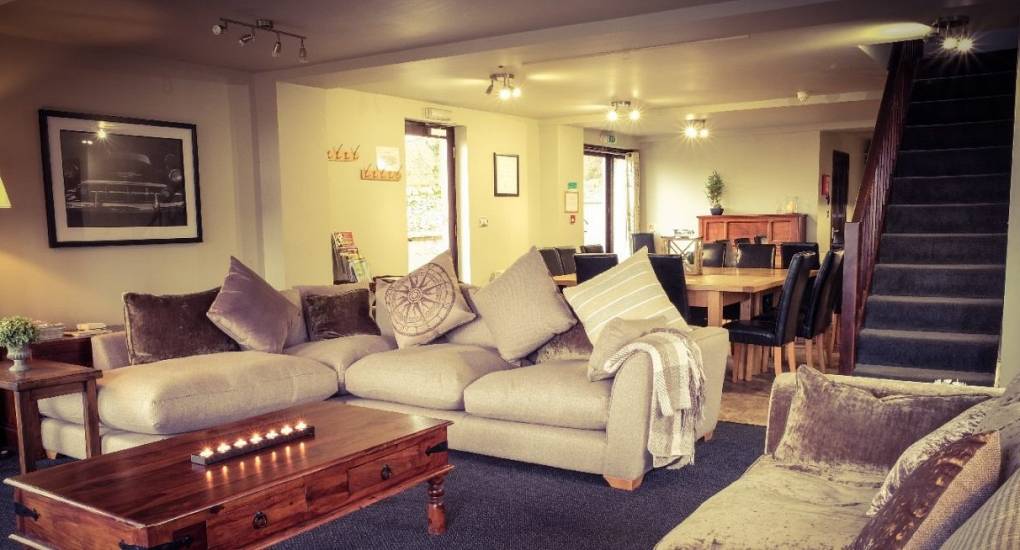 View of the open plan lounge and kitchen area