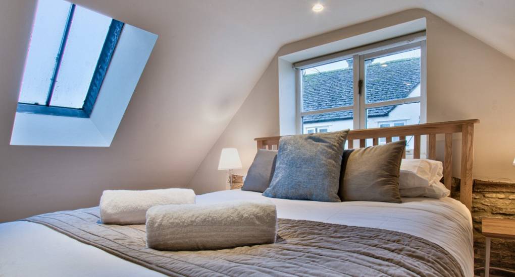 Roof bedroom with two windows