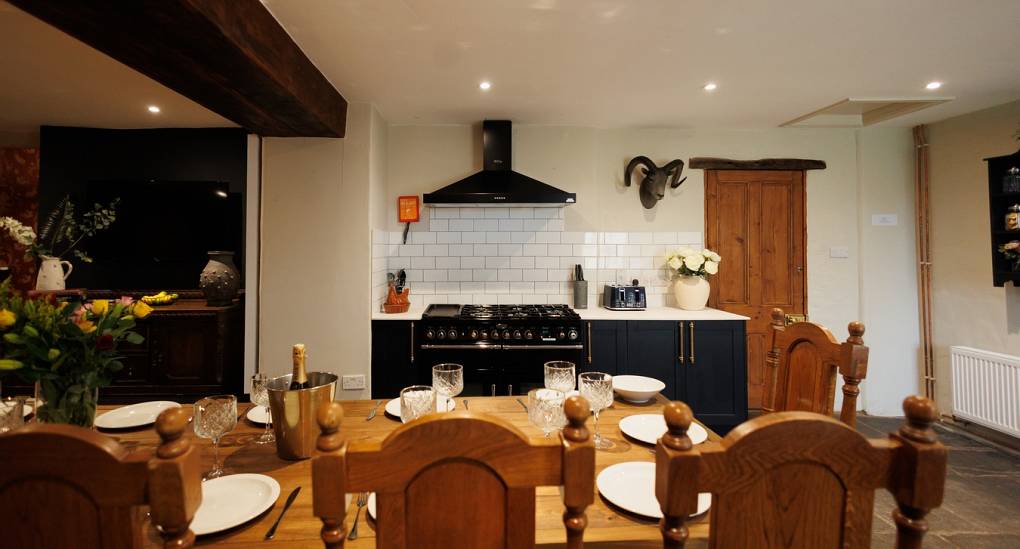 Kitchen are at the Regal Manor two luxury party house