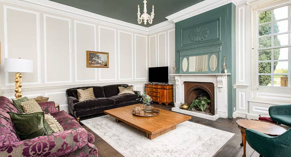 Panel walled lounge at the Regal Manor two luxury party house