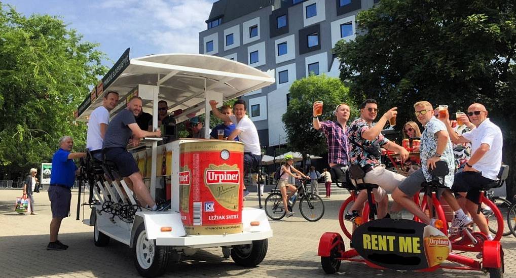 Beer bikes in Riga are very popular with stag dos