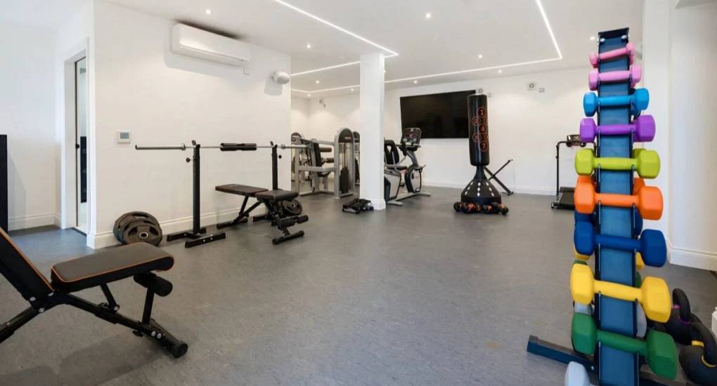 Shared Gym area with dumbbell rack and various machines