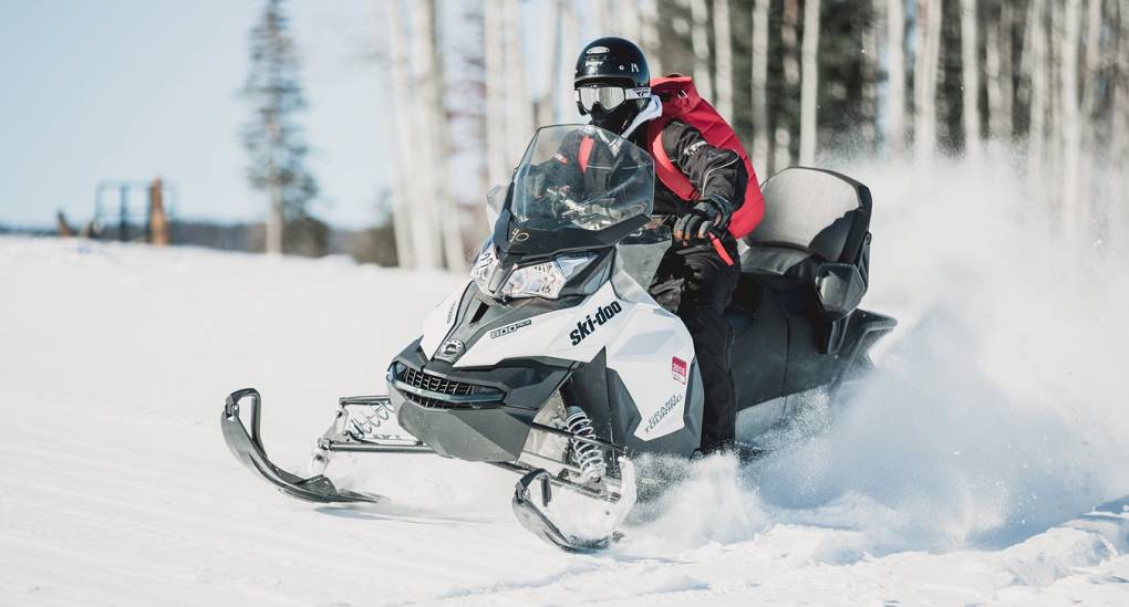 Thrilling ride on a Snowmobile