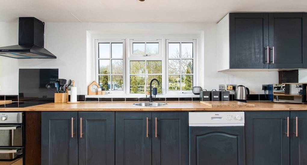 Kitchen view of sink under the window