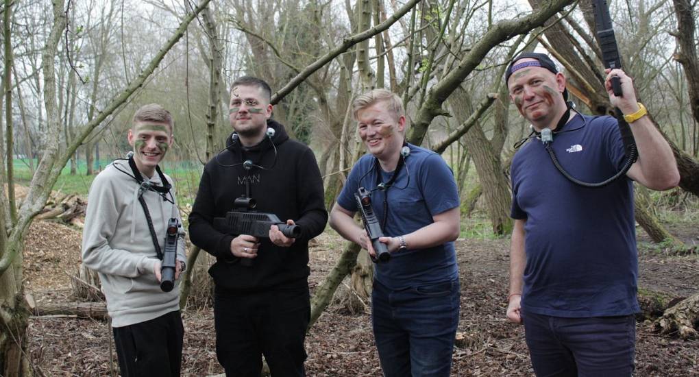 Four Stags posing for Laser Tag Activity