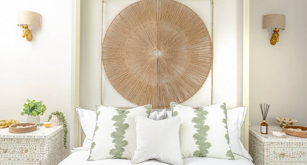 Luxury hen house Bournemouth: Alternative view of Bedroom 2 at The Drift showing spacious layout and modern decor.