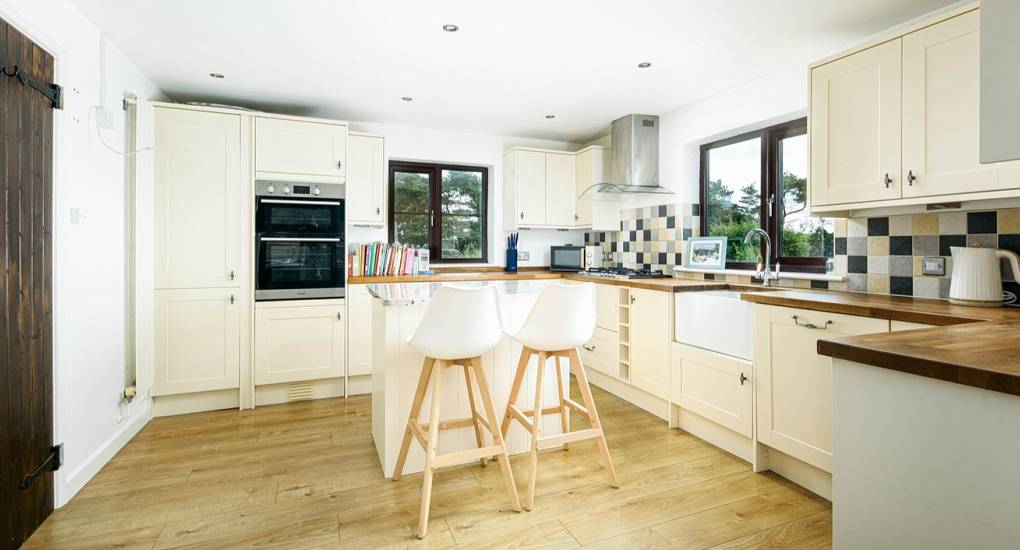 Fully equipped kitchen for your convenience at the Farmhouse Bristol Party House