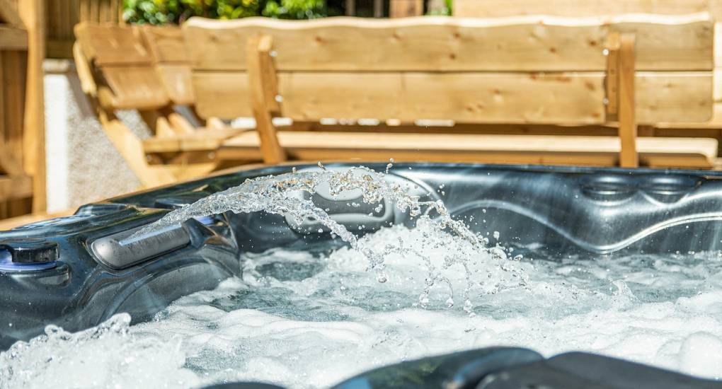 The state of the art hot tub in full flow