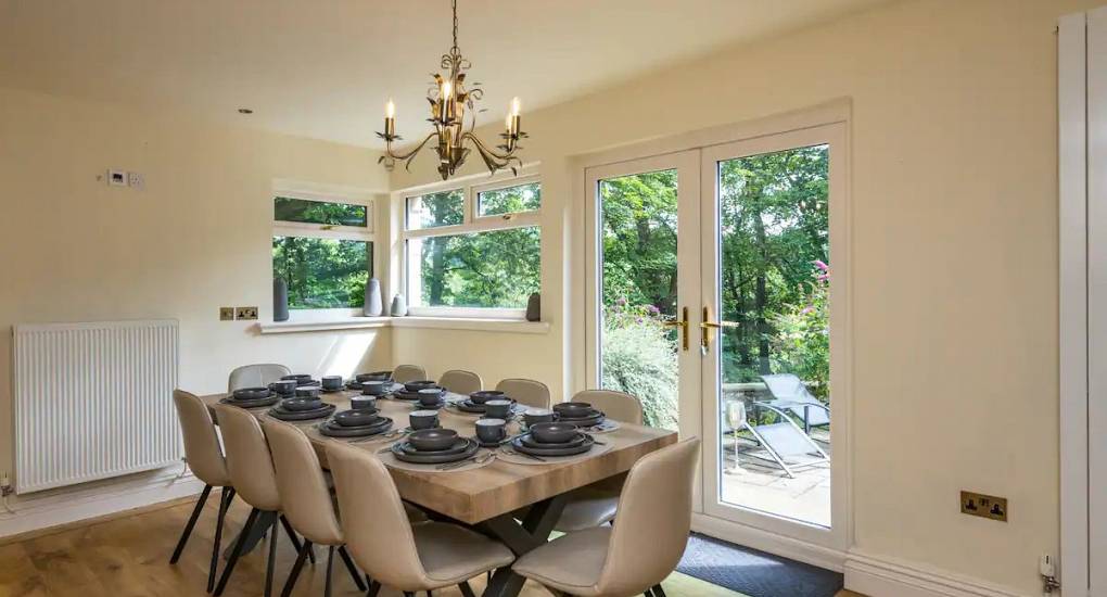 Dining table made up to seat all members of your party