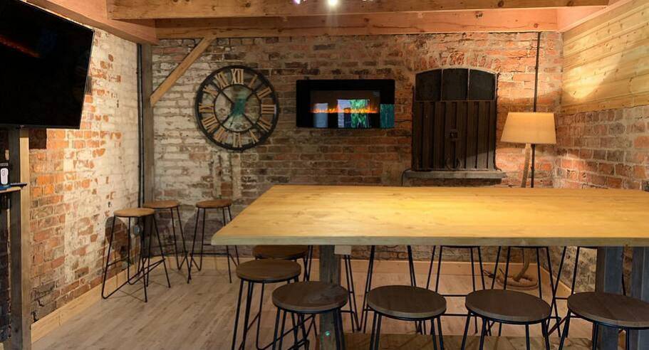 This is the indoor bar and gaming area in the stables York