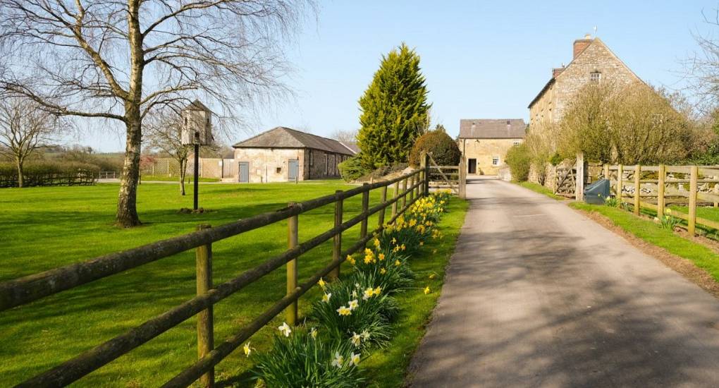 Long driveway lading to the property with country style wooden fencing going through the grounds