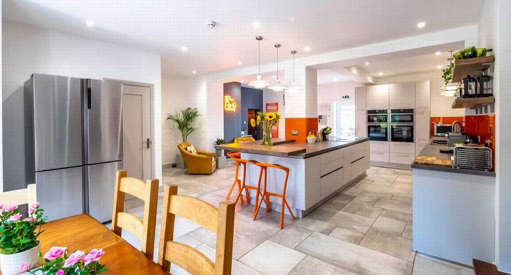Wales hen do party house the Musicians Manor spacious kitchen