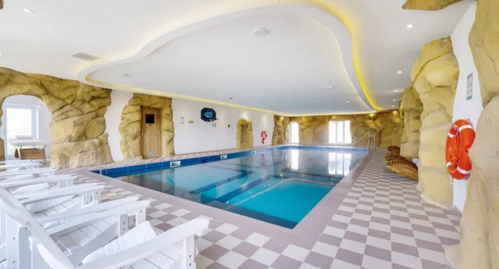 Shared swimming pool at the Cave Spa Morecambe Stag and Hen Accommodation