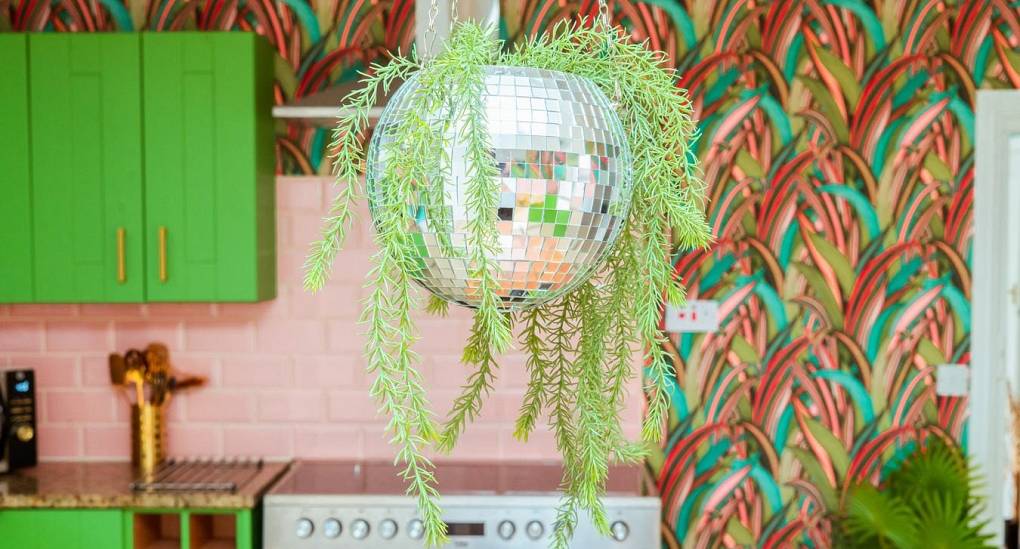 Disco ball in kitchen 